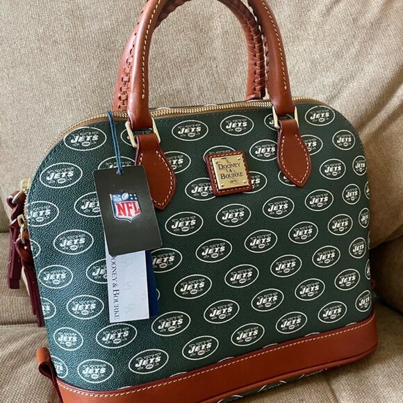NFL NEW YORK JETS FOOTBALL DOONEY & BOURKE SATCHEL CROSSBODY BAG FAN / TAILGATE - Picture 10 of 16